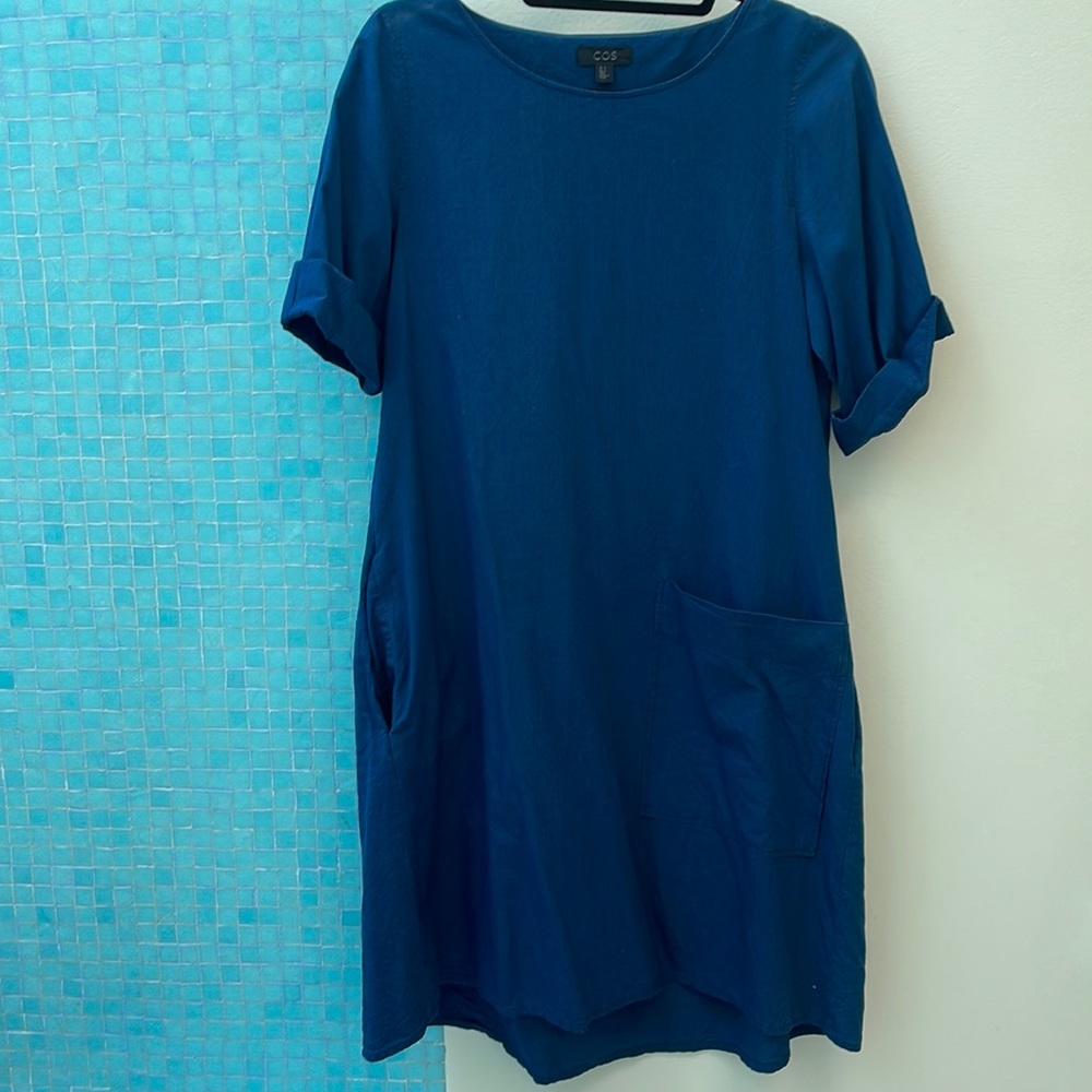 COS blue cotton dress size 6